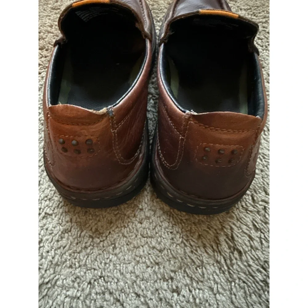Timberland Mens Brown Leather Slip On Loafer Shoes Size 9M